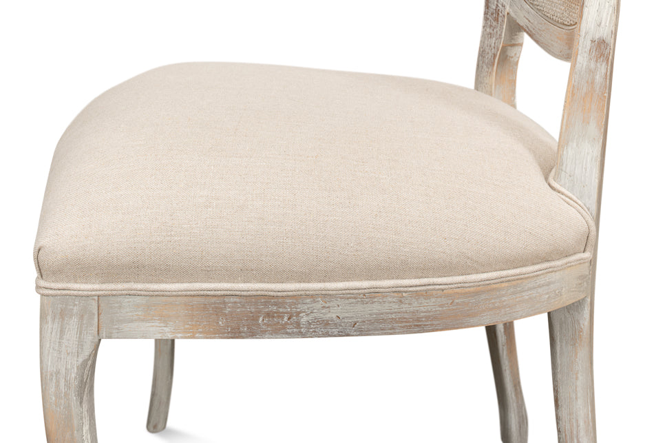 Oval Cane Back S/Chair Grey Oak Flax