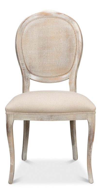 Oval Cane Back S/Chair Grey Oak Flax