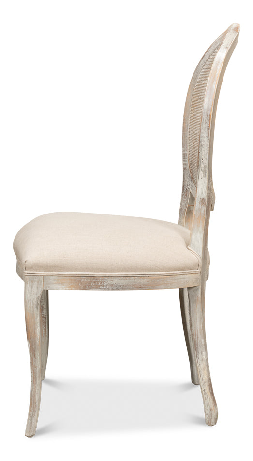 Oval Cane Back S/Chair Grey Oak Flax