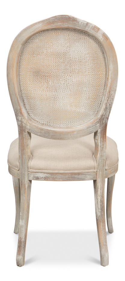 Oval Cane Back S/Chair Grey Oak Flax