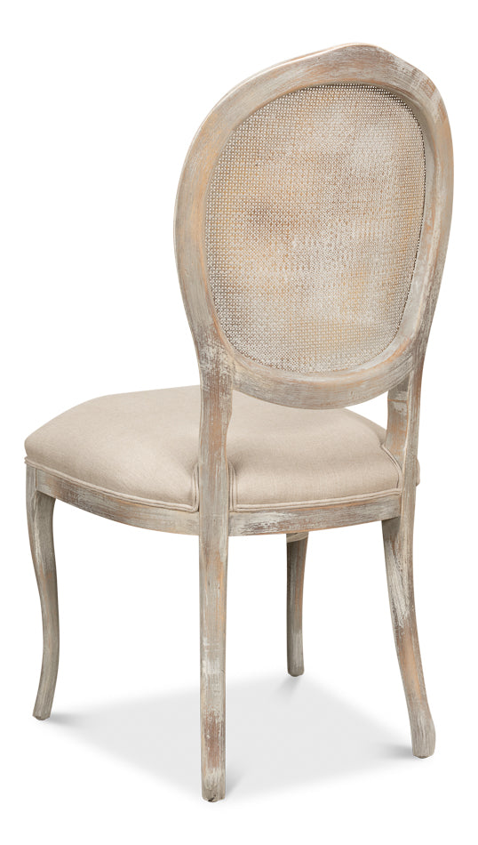 Oval Cane Back S/Chair Grey Oak Flax