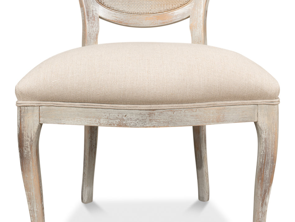 Oval Cane Back S/Chair Grey Oak Flax