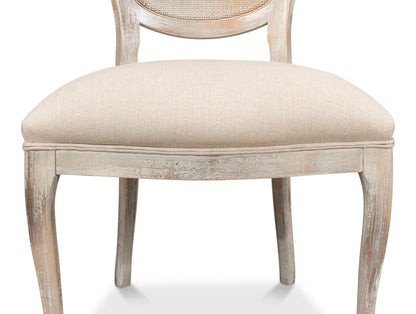 Oval Cane Back S/Chair Grey Oak Flax