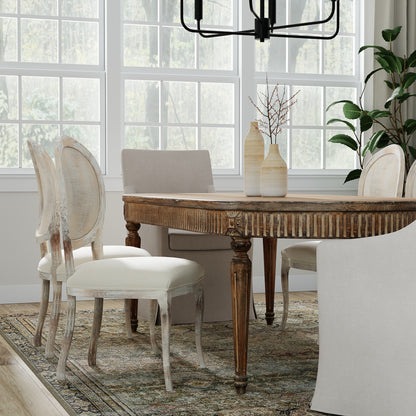 Oval Cane Back S/Chair Grey Oak Flax