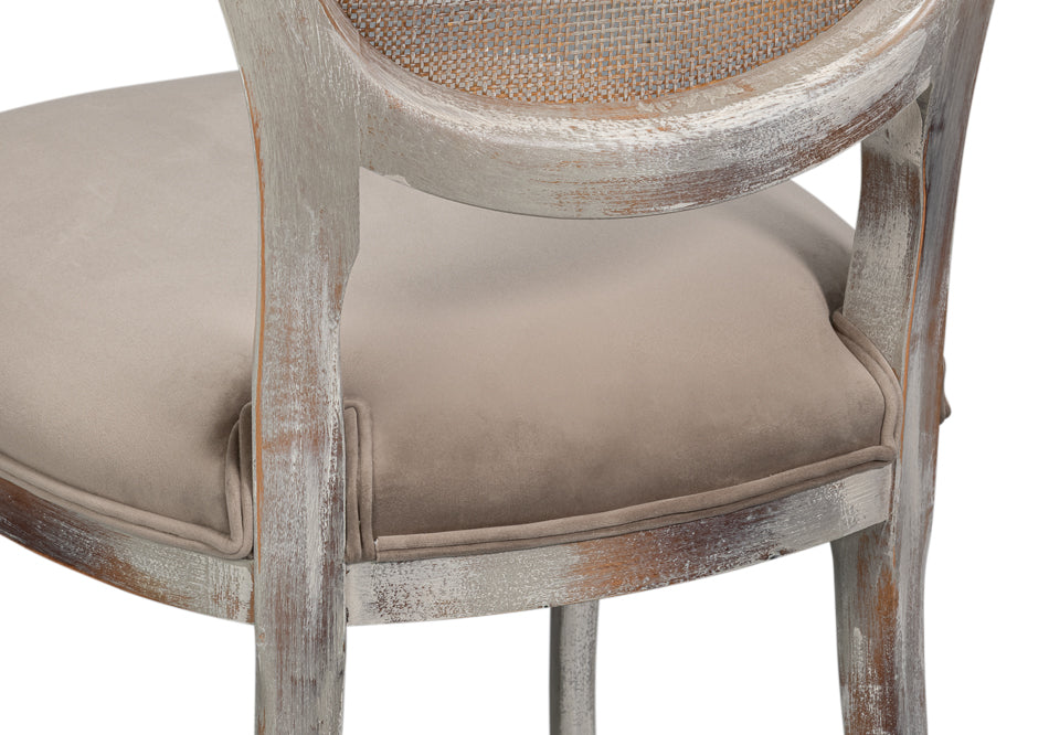 Oval Cane Back S/Chair Grey Oak Grey