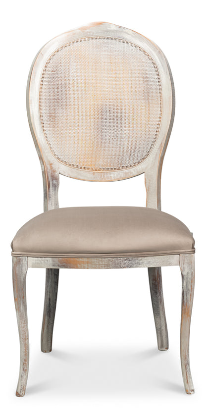 Oval Cane Back S/Chair Grey Oak Grey