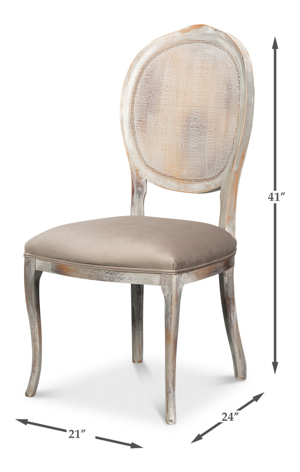 Oval Cane Back S/Chair Grey Oak Grey