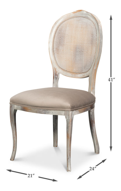 Oval Cane Back S/Chair Grey Oak Grey