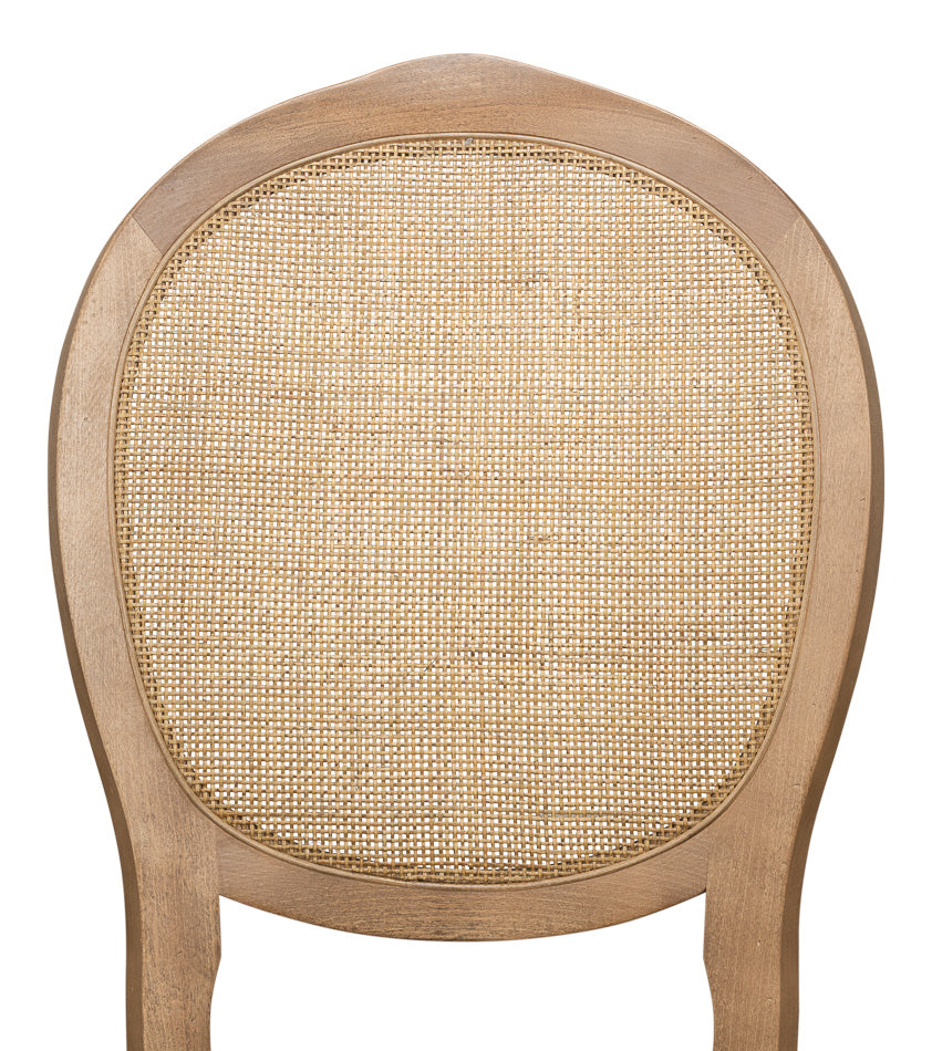 Oval Cane Back S/Chair Drftwdcharcoal