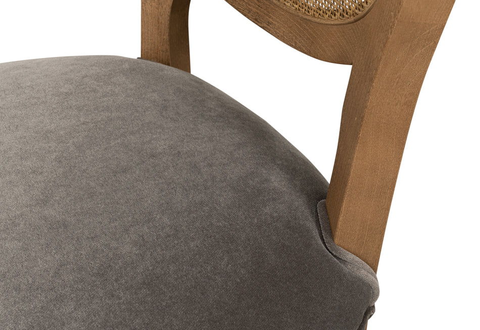 Oval Cane Back S/Chair Drftwdcharcoal