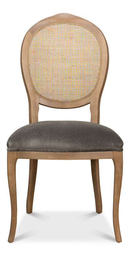 Oval Cane Back S/Chair Drftwdcharcoal