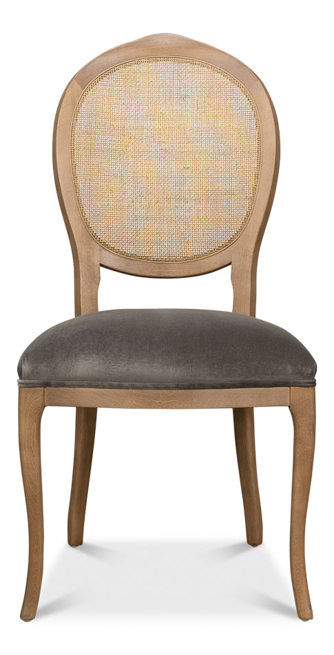 Oval Cane Back S/Chair Drftwdcharcoal