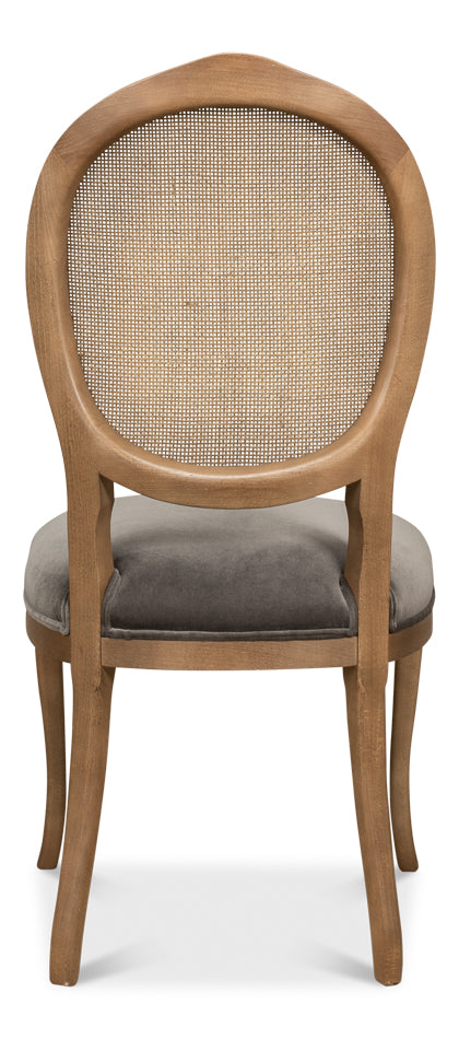 Oval Cane Back S/Chair Drftwdcharcoal