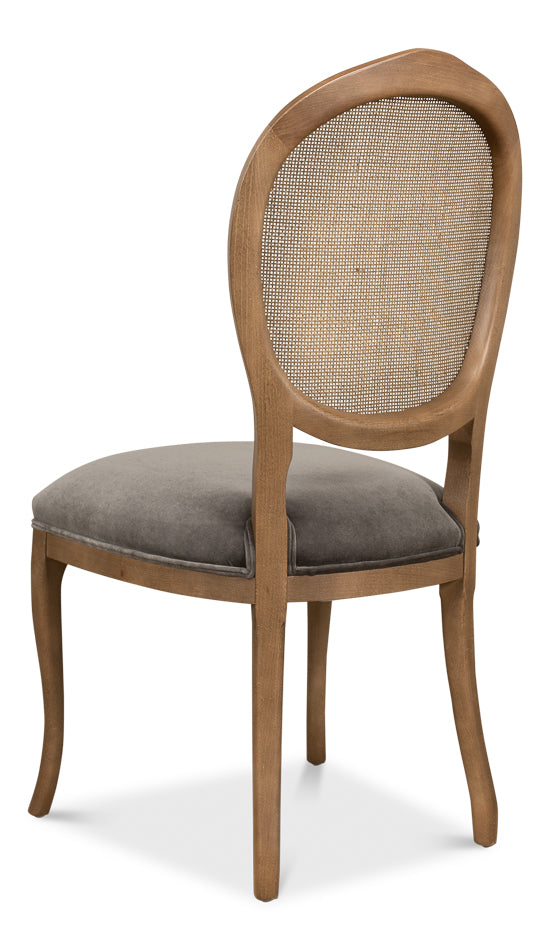 Oval Cane Back S/Chair Drftwdcharcoal