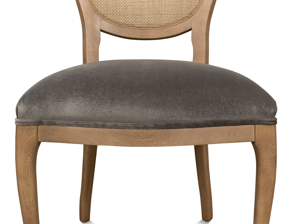 Oval Cane Back S/Chair Drftwdcharcoal
