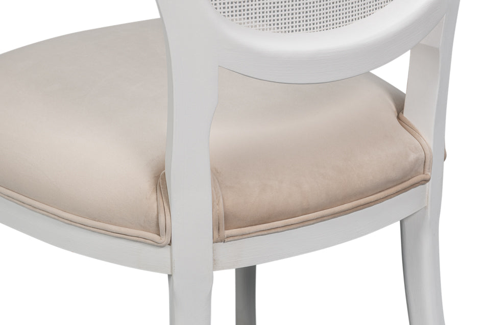 Oval Cane Back S/Chair Cortina White