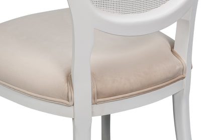 Oval Cane Back S/Chair Cortina White