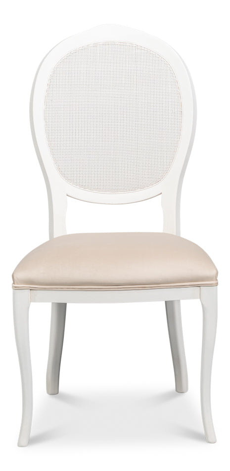 Oval Cane Back S/Chair Cortina White