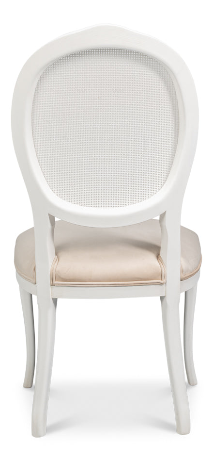 Oval Cane Back S/Chair Cortina White