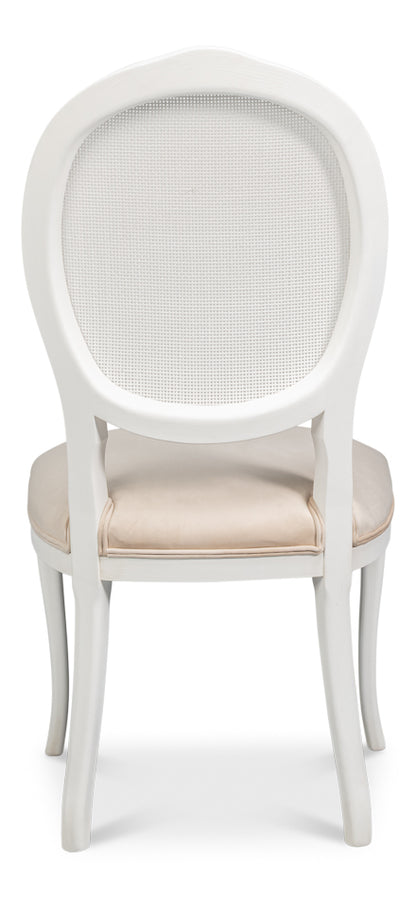 Oval Cane Back S/Chair Cortina White