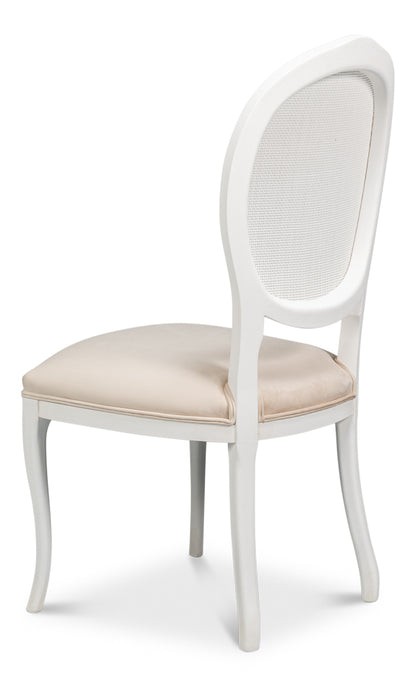 Oval Cane Back S/Chair Cortina White