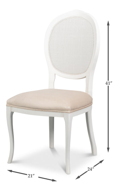 Oval Cane Back S/Chair Cortina White