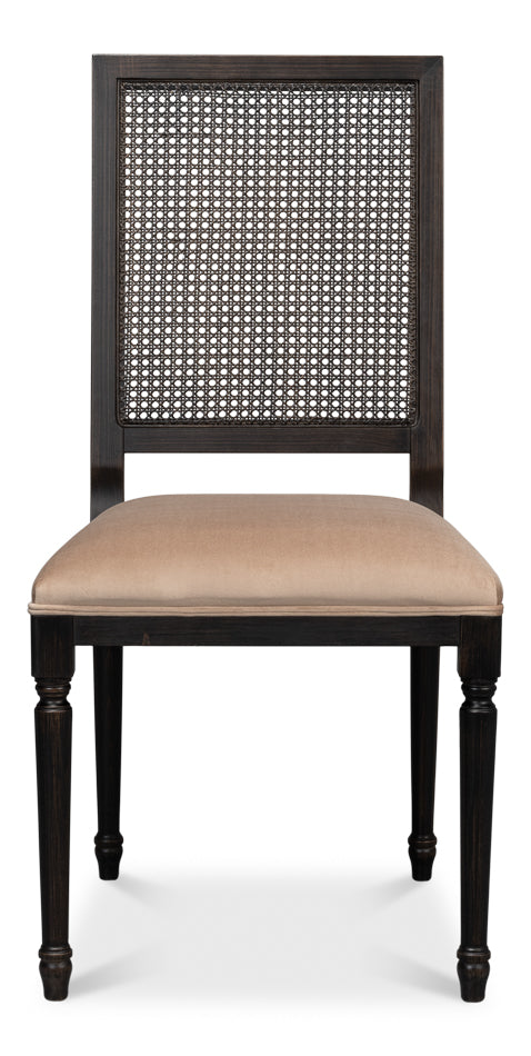 Cane Back Side Chair Nero Toffee