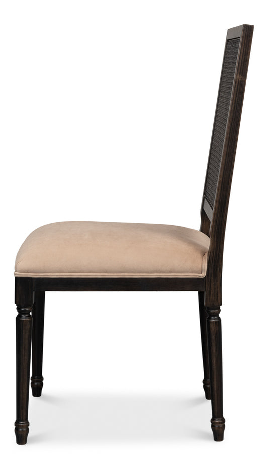 Cane Back Side Chair Nero Toffee
