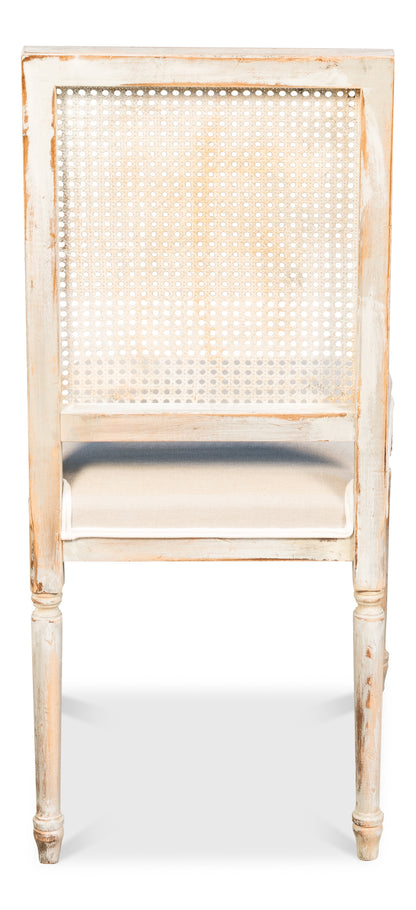 Cane Back Side Chair Grey Oak Flax