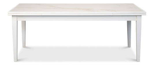 Rect. Extension Dining Table White