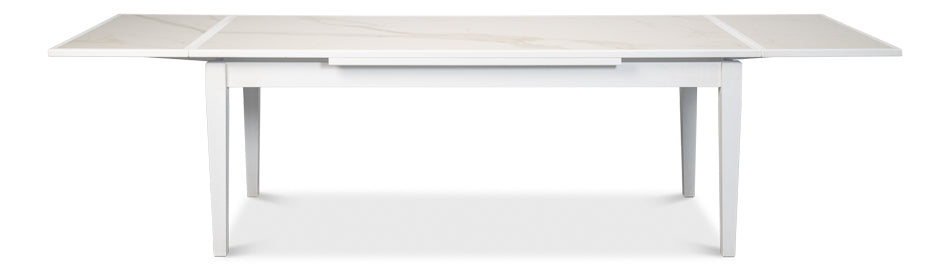 Rect. Extension Dining Table White