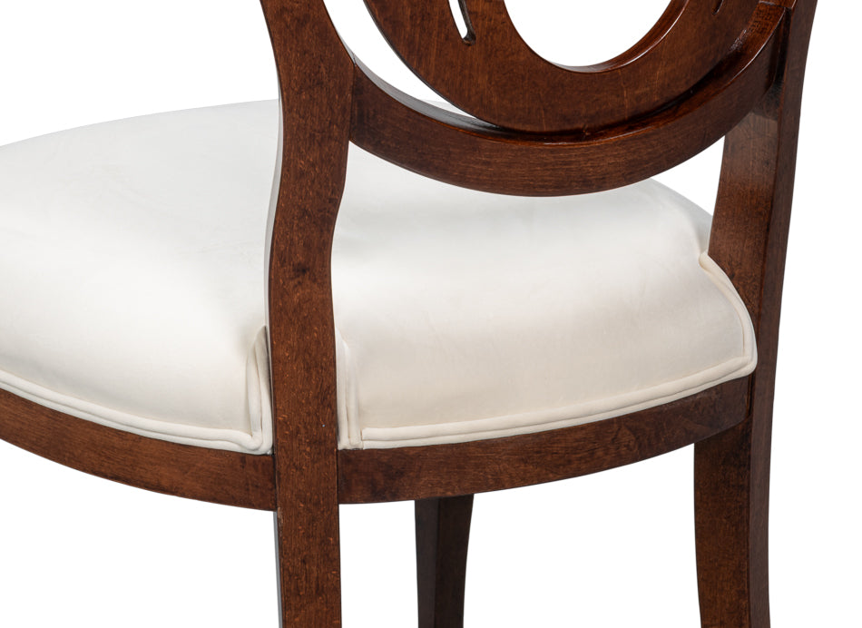 Goccia Side Chair Walnuttaupe Velvet