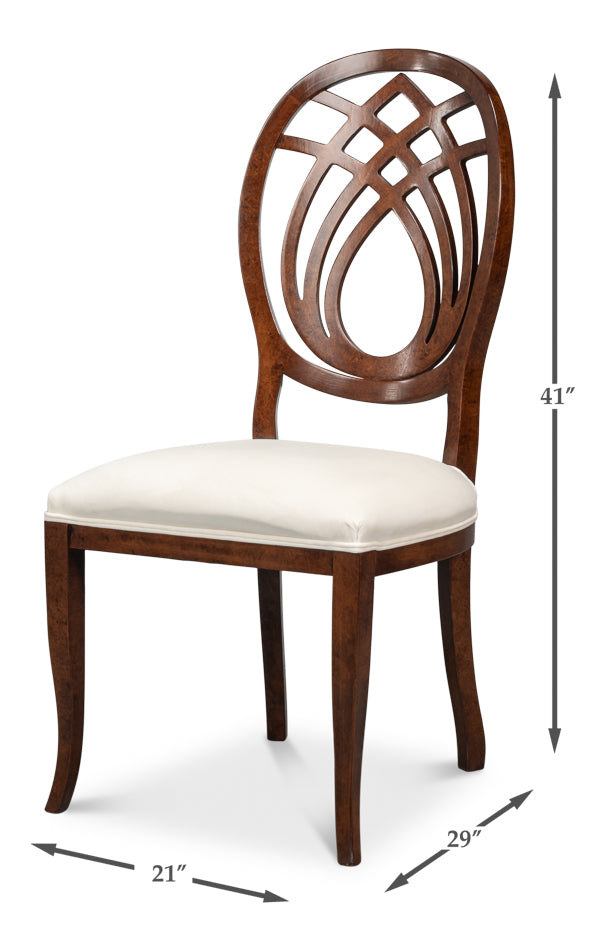 Goccia Side Chair Walnuttaupe Velvet