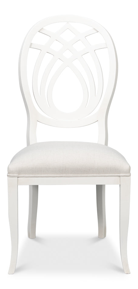 Goccia Side Chair Cortina White Crema