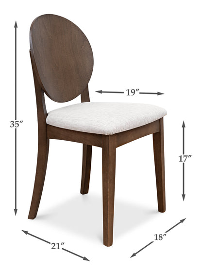 Round Back Side Chair Driftwoodoatmeal