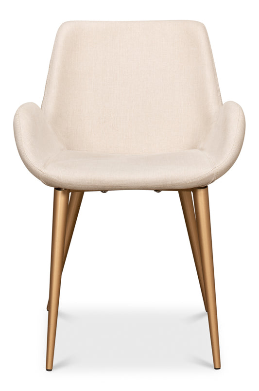 Thao Chair Gold Legs Flax Linen