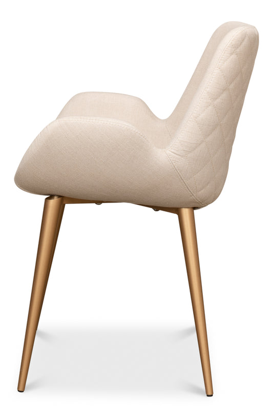 Thao Chair Gold Legs Flax Linen