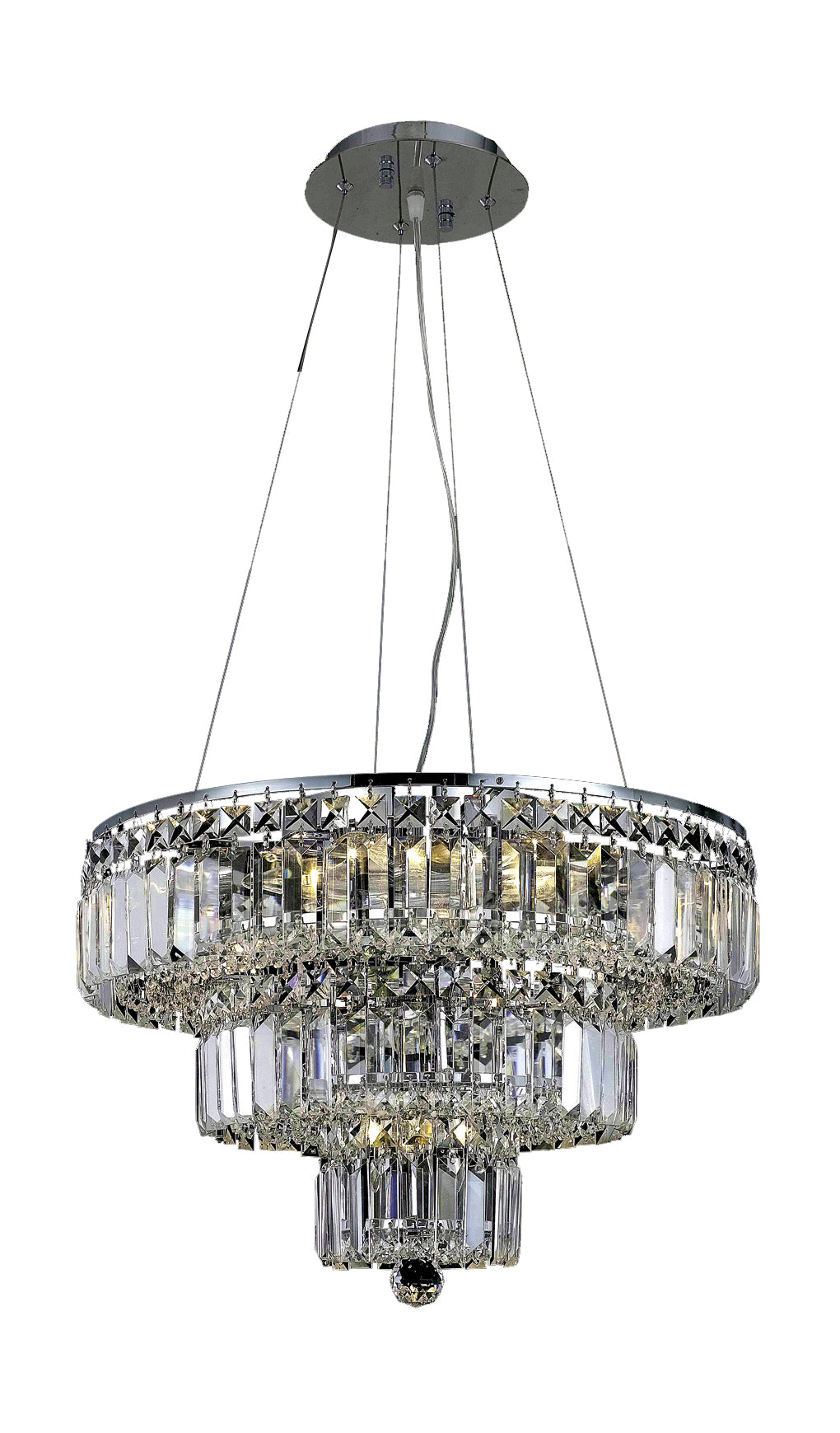 20in Chandelier Chrome Finish Elegant Cut Crystals