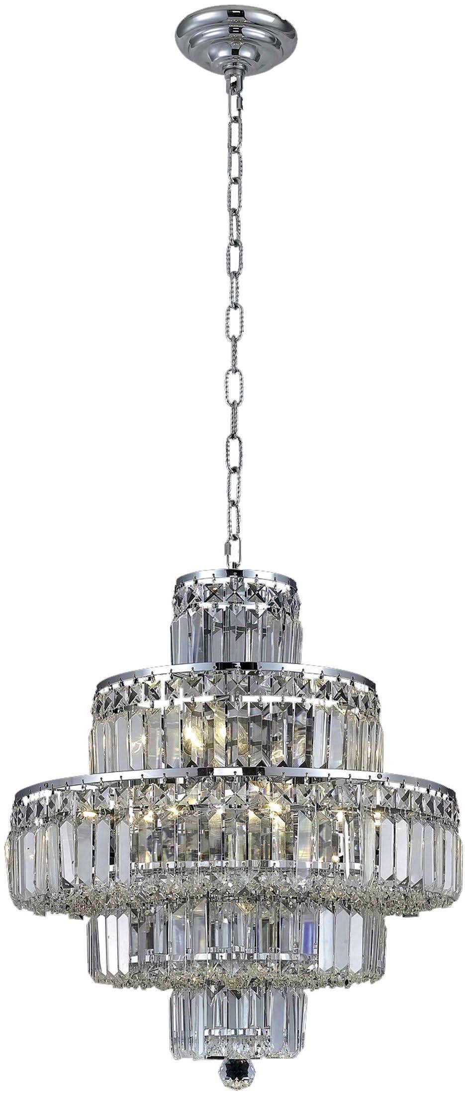 20in Lt:13Chrome Finish Crystal Chandelier  
