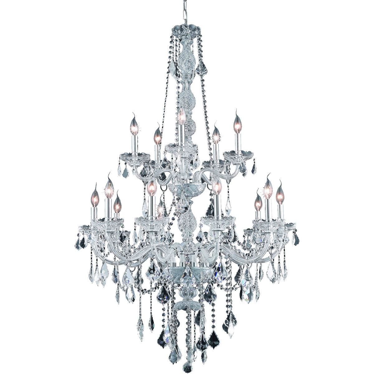 Verona 15 Light 33 inch Chrome Foyer Ceiling Light in Clear, Royal Cut