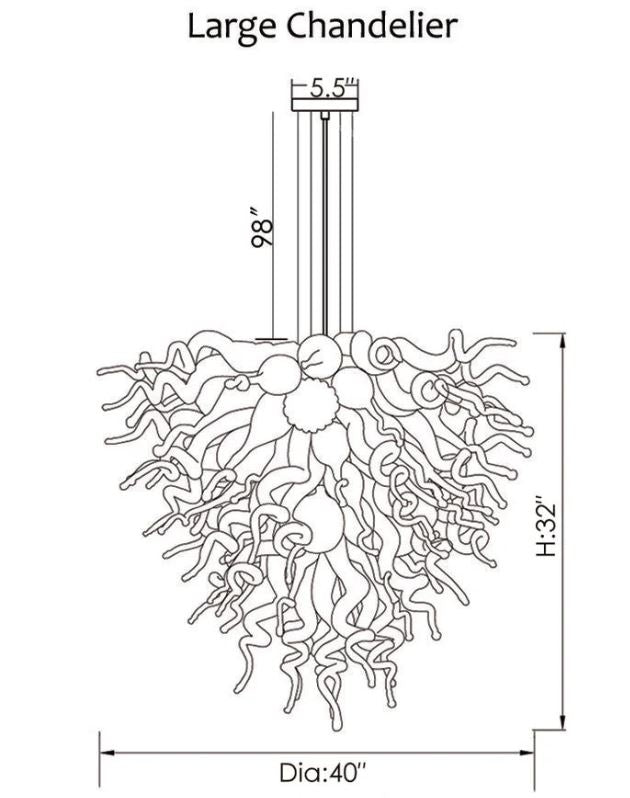 Mouthblown Glass Chandelier