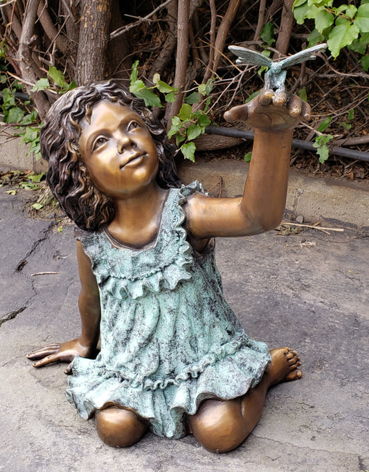 GIRL WITH A BUTTERFLY (CAST IN BRONZE)