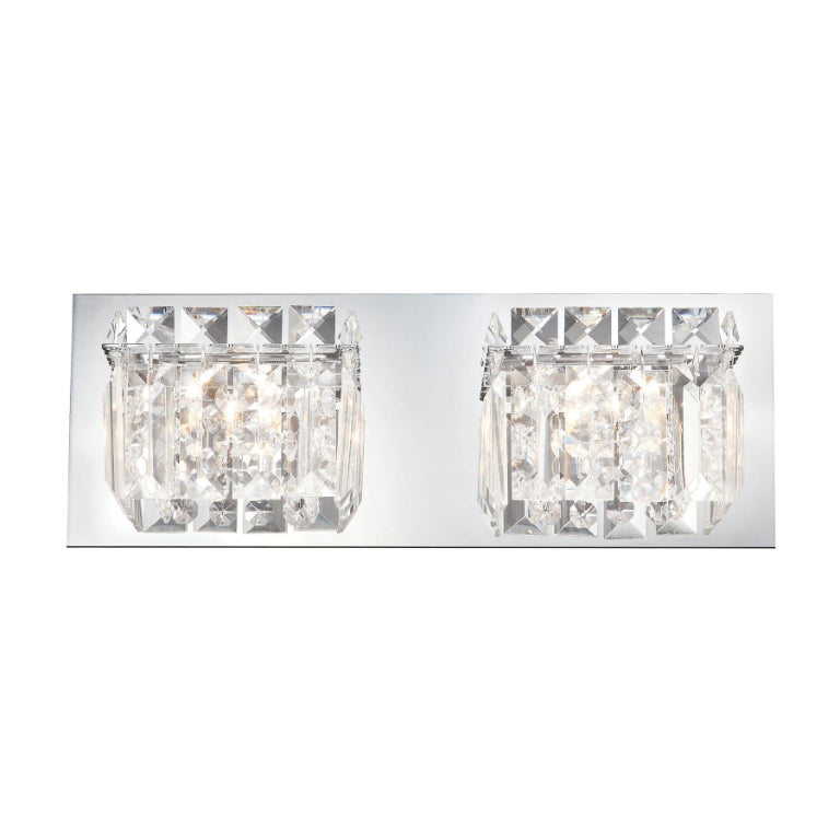 Crown Vanity - 2 Light Clear Crystal glass/ Chrome finish