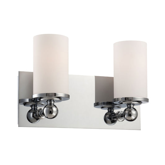 Adam 2L bath and vanity w/white opal glass / chrome