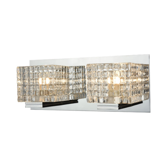 2 Light Vanity in Chrome and Clear Glass