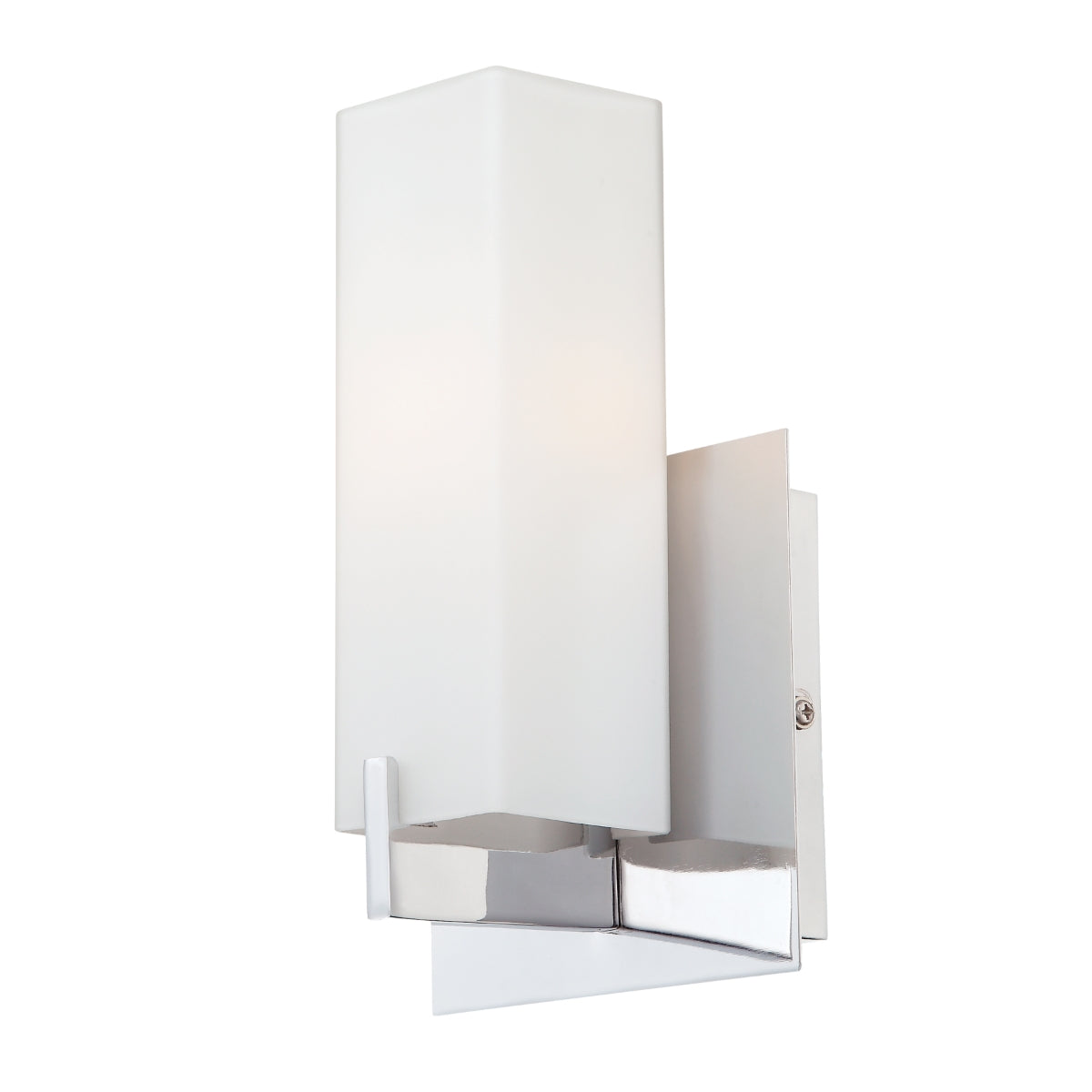 Moderno Single G9 40W Lamp with Rectangular White Opal Glass / Chrome finish