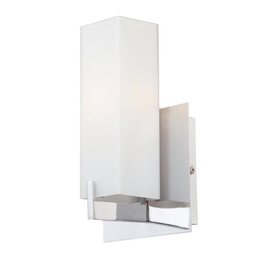 Moderno Single G9 40W Lamp with Rectangular White Opal Glass / Chrome finish