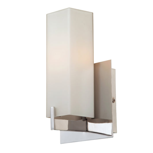 Moderno Single G9 40W Lamp with Rectangular White Opal Glass / MSN finish