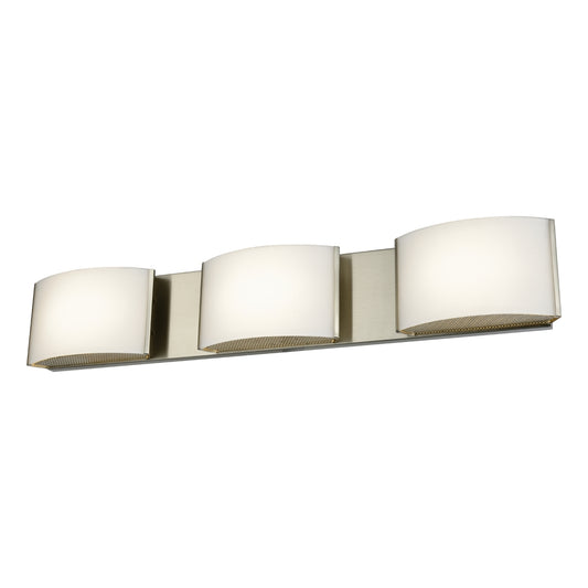 3 Light LED Vanity in Satin Nickel and Opal Glass