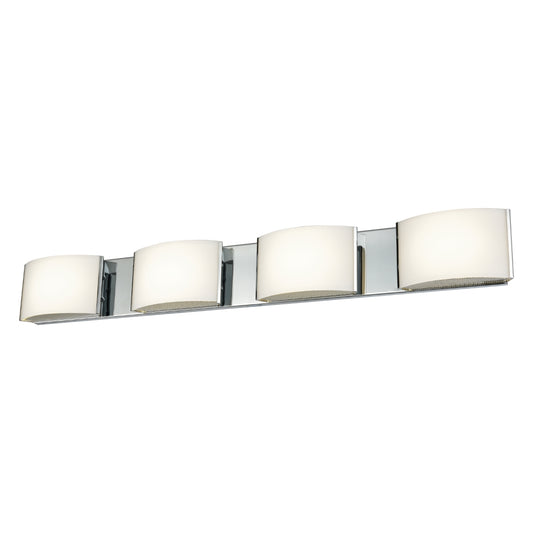 4 Light LED Vanity in Chrome and Opal Glass
